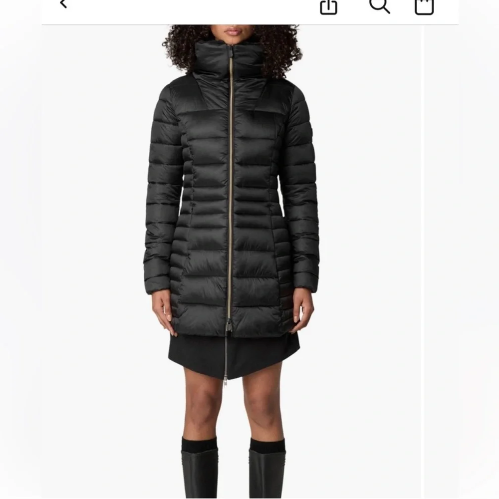 SAVE THE DUCK Black Puffer Coat - Picture 2 of 4